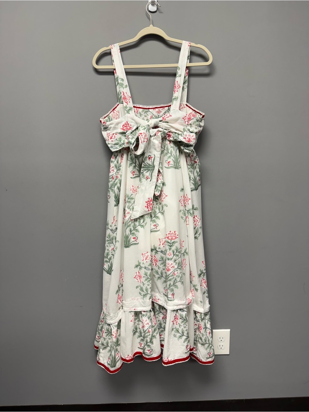 Juliet Dunn Sash Bow Back Midi Dress Japanese Flower - Picture 5 of 7